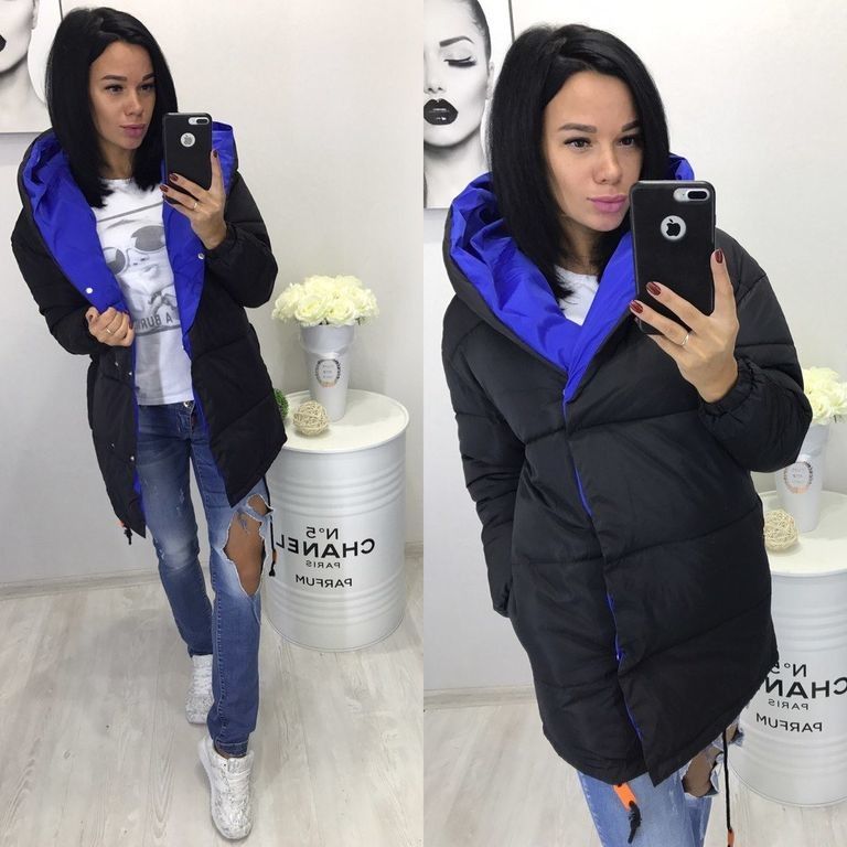 Двухсторонняя куртка пуховик Зефирка